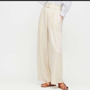 Uniqlo linen wide leg pants